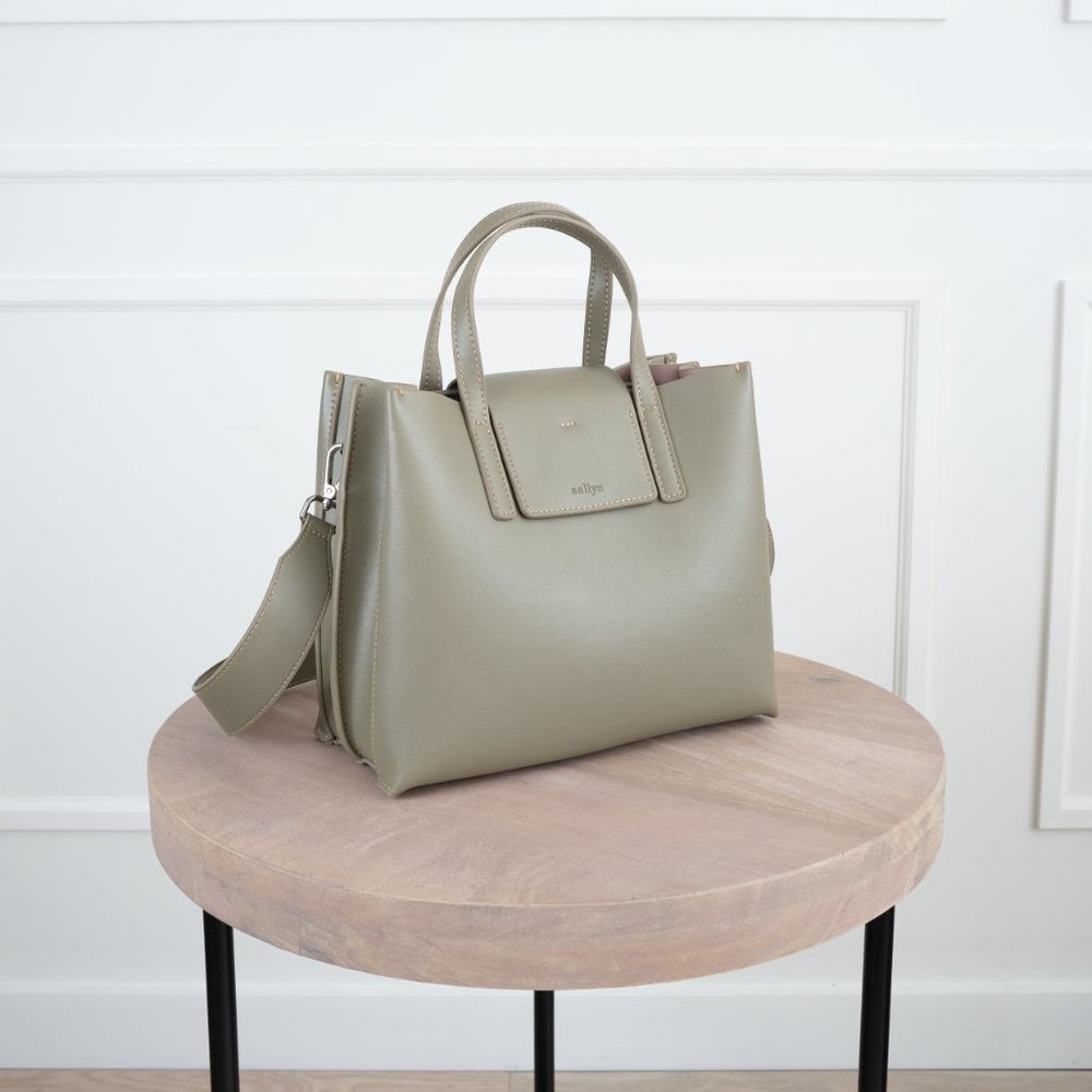 😍The Stella Genuine Leather Satchel Bag - Moss - Picture 12 of 14